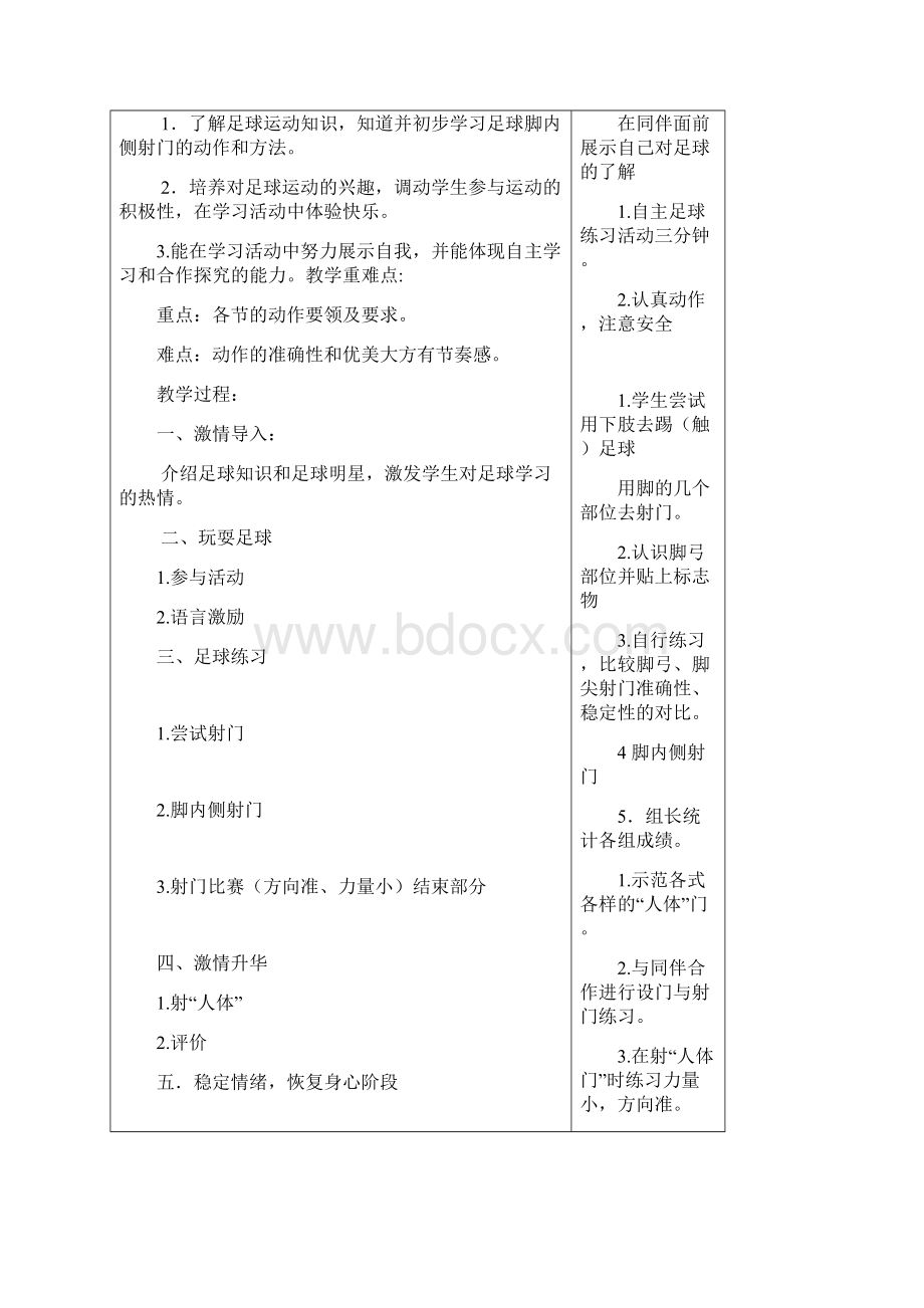 小学一二三四五低高年级足球表格教案.docx_第2页