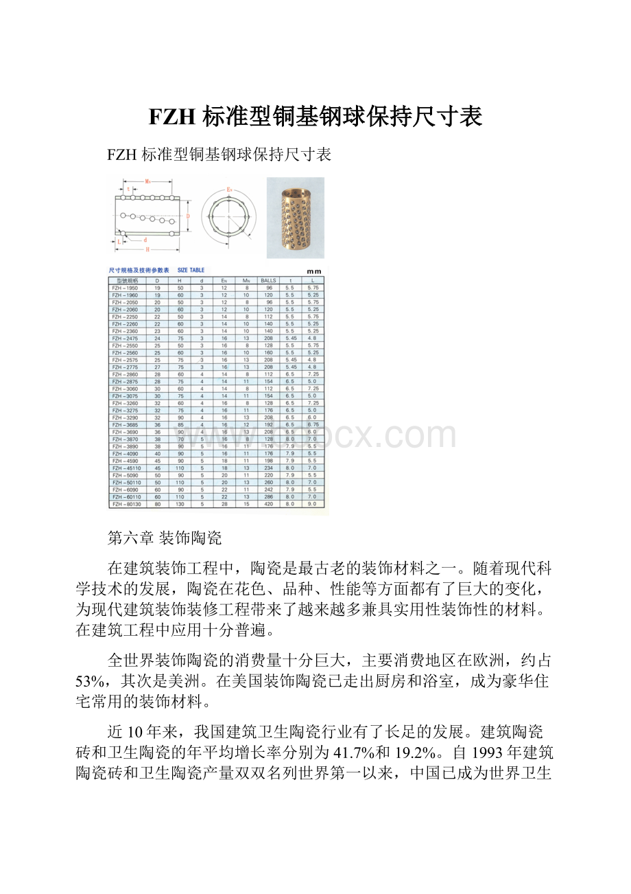 FZH 标准型铜基钢球保持尺寸表.docx
