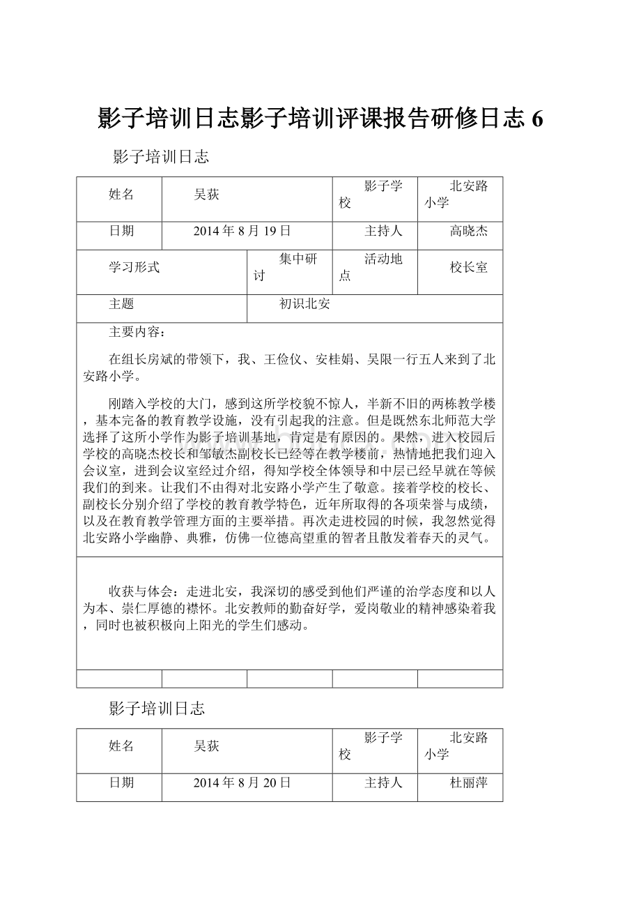 影子培训日志影子培训评课报告研修日志6.docx