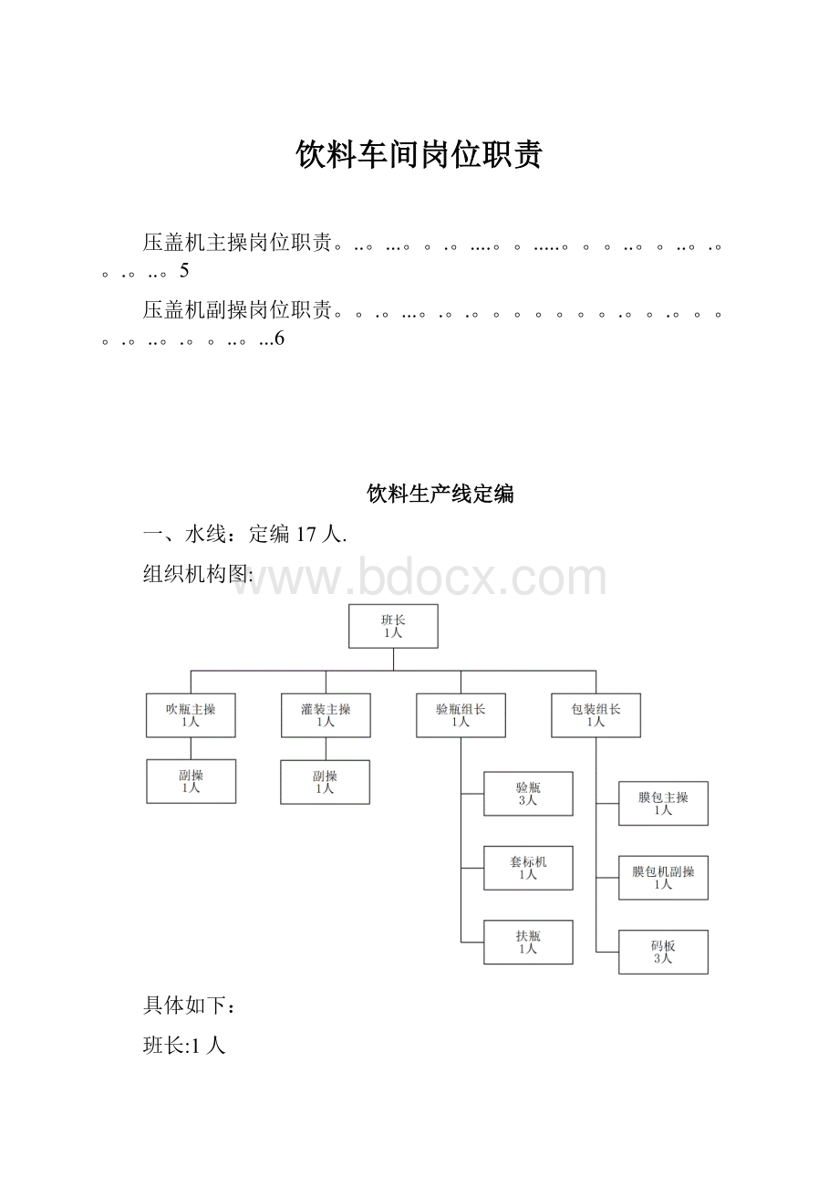 饮料车间岗位职责.docx_第1页