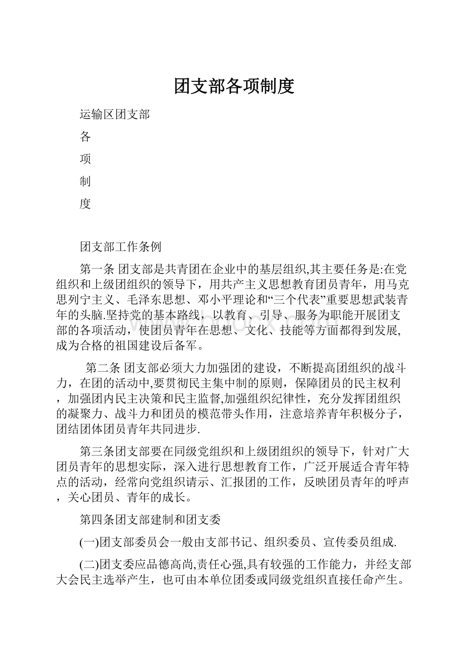 团支部各项制度.docx_第1页