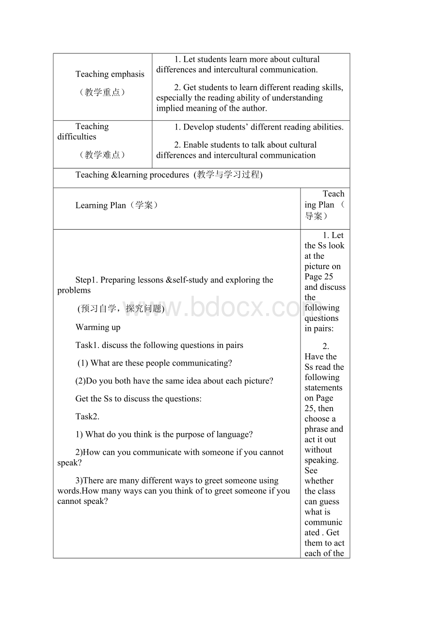 高中英语Book4Unit 4 Body language导学案.docx_第2页