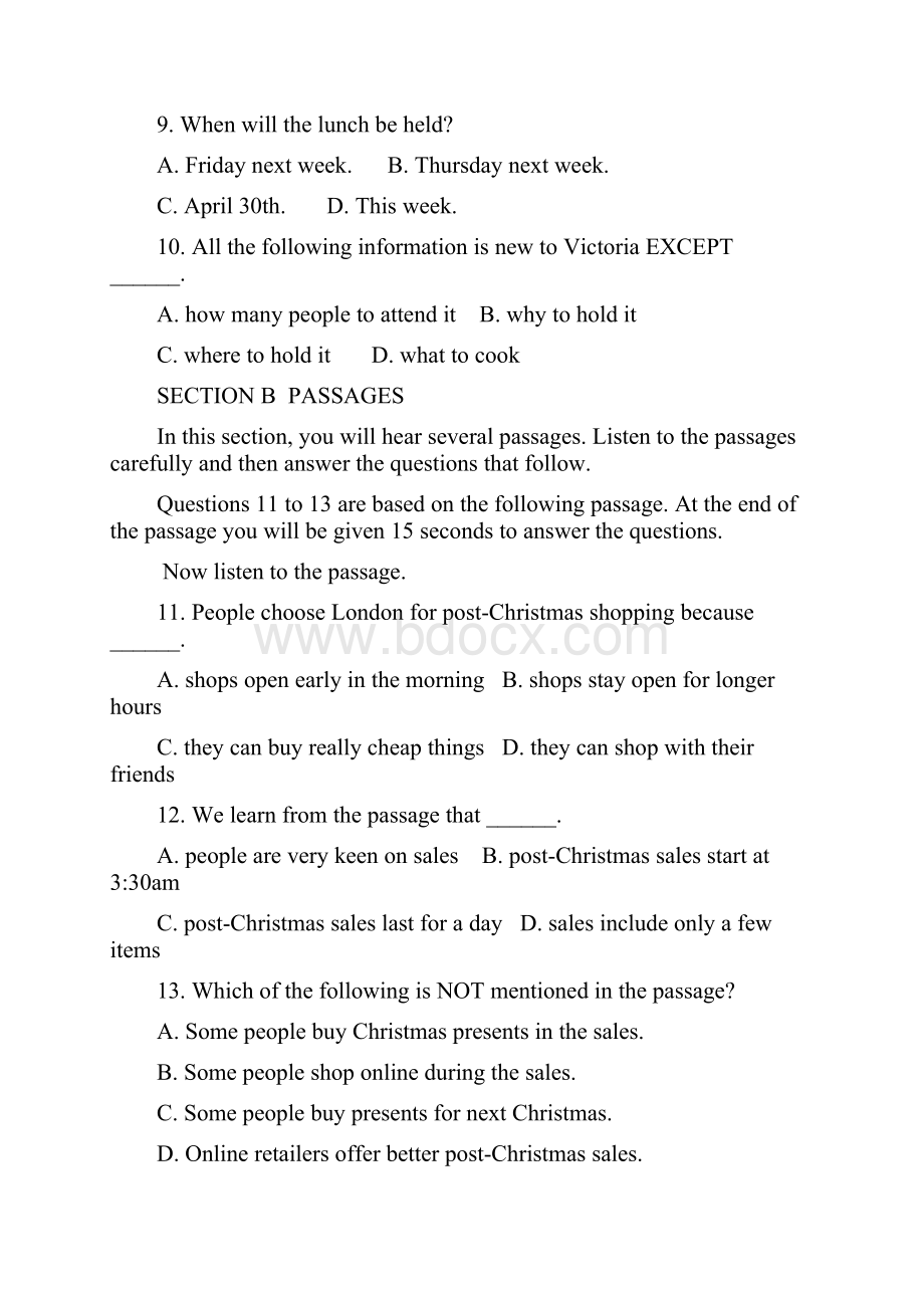 英语专业四级真题听力原文答案翻译讲解完整.docx_第3页