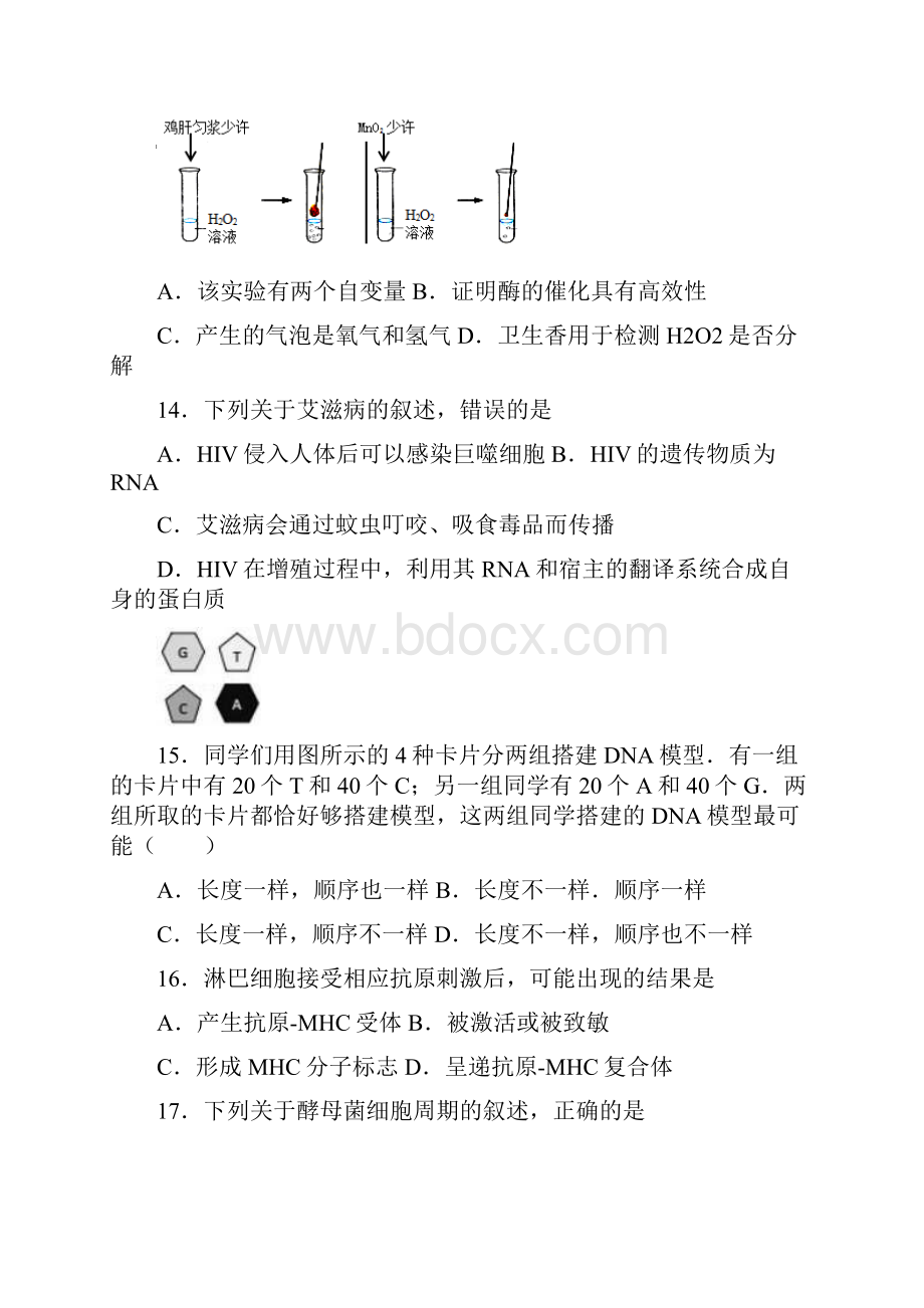 浙江省诸暨市牌头中学届高三上学期期中考试生物试题.docx_第3页