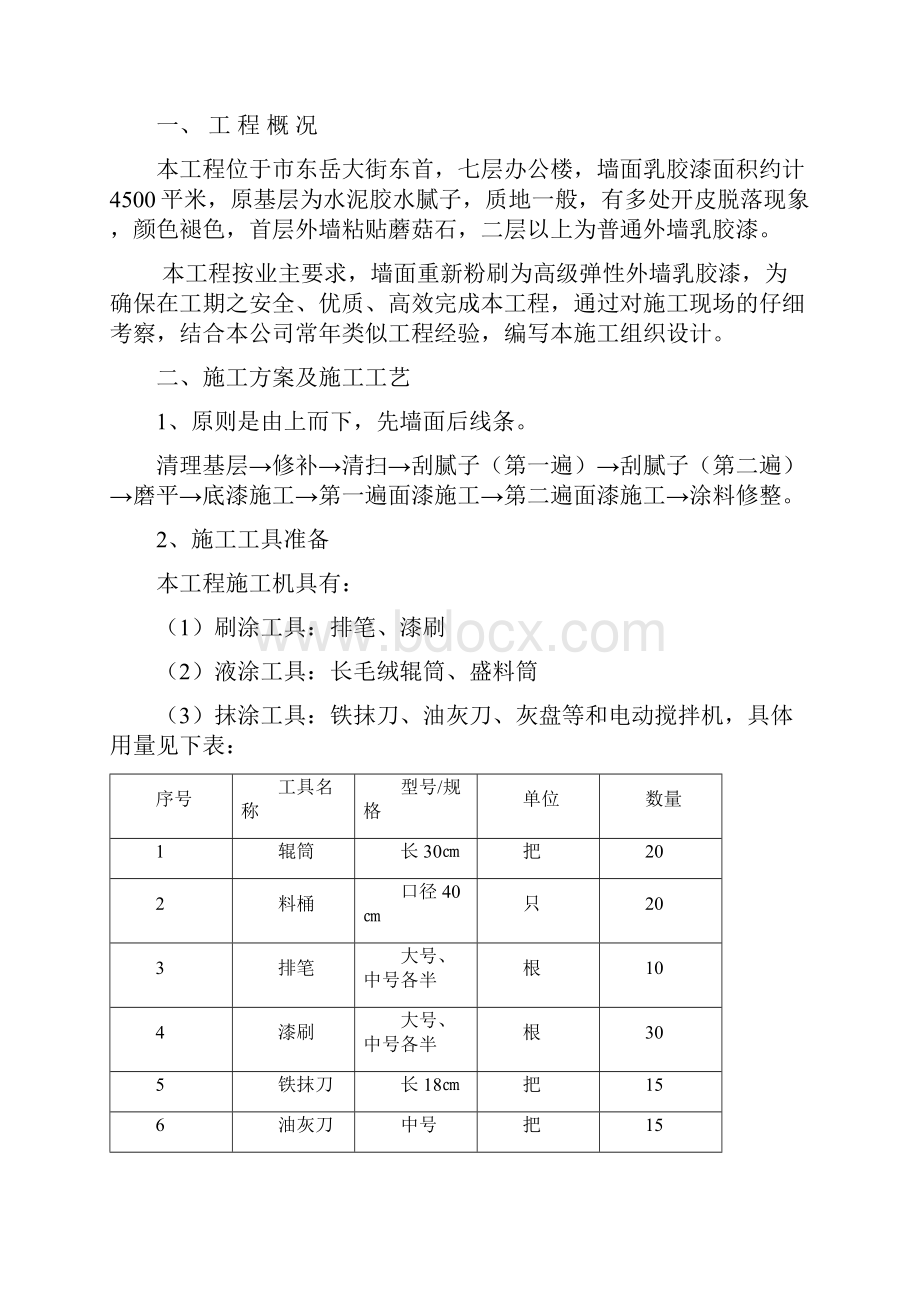 外墙弹性乳胶漆工程施工组织设计方案1.docx_第2页