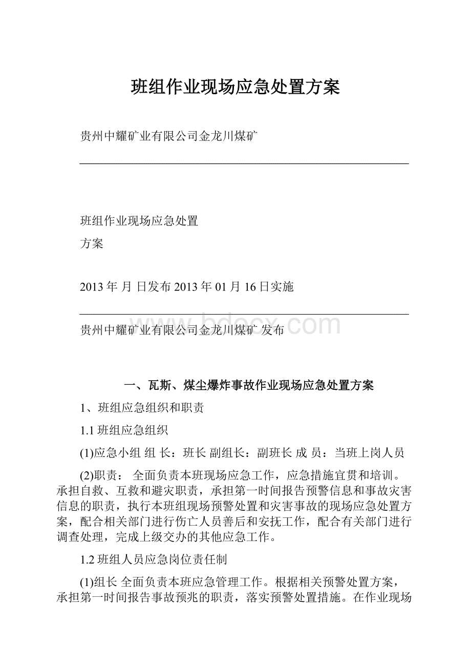 班组作业现场应急处置方案.docx_第1页