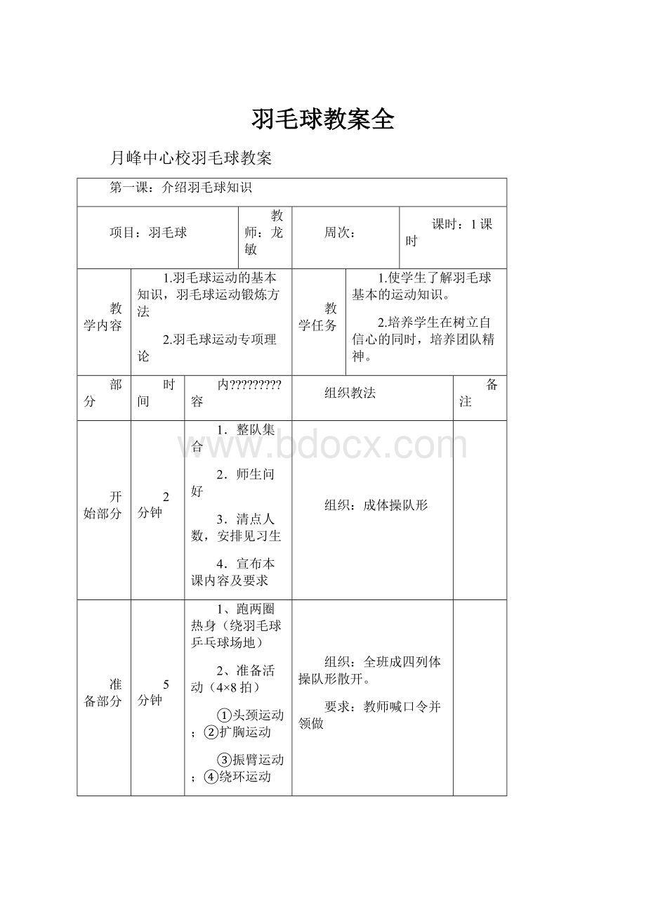 羽毛球教案全.docx_第1页