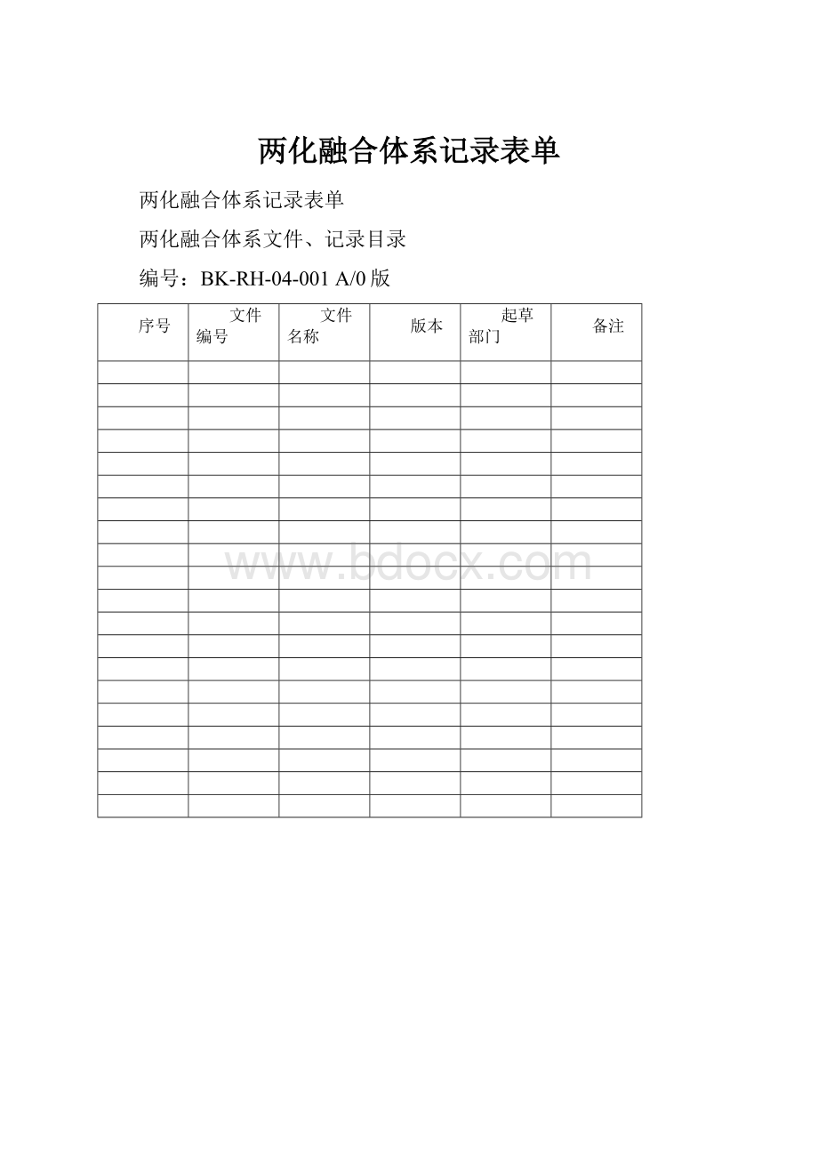 两化融合体系记录表单.docx