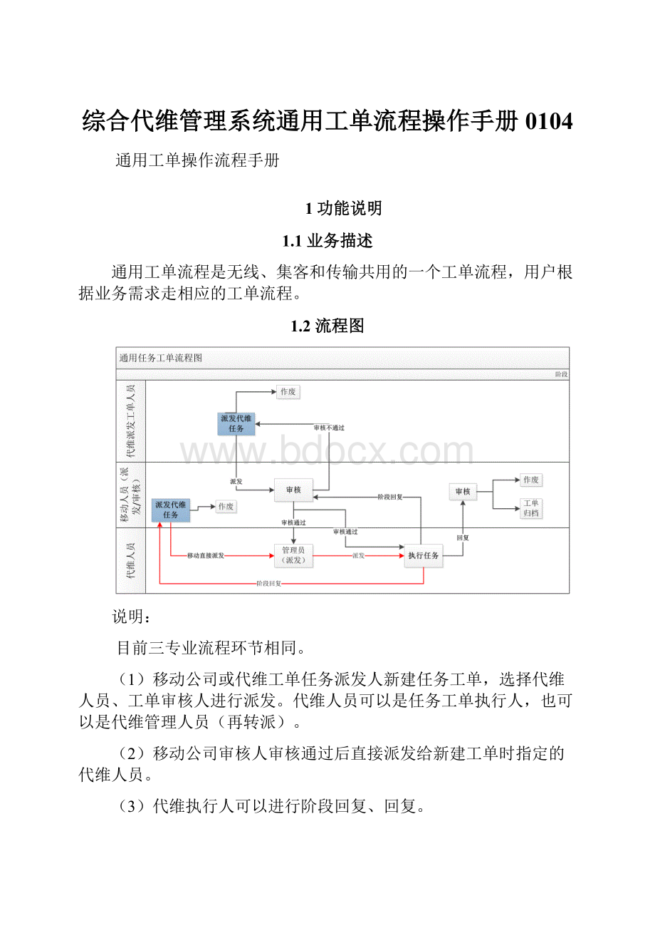 综合代维管理系统通用工单流程操作手册0104.docx