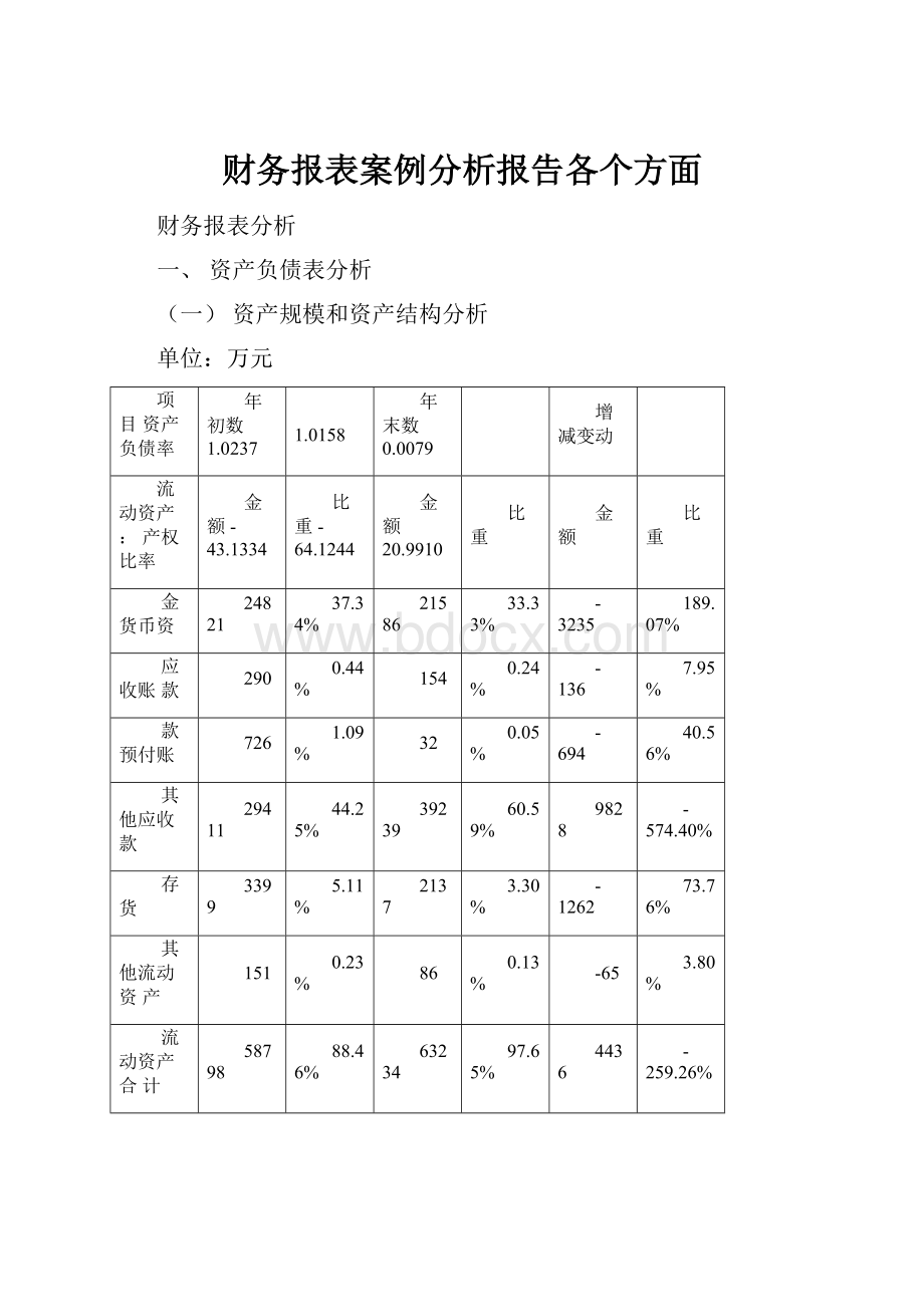 财务报表案例分析报告各个方面.docx