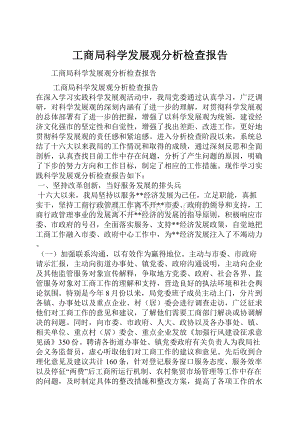 工商局科学发展观分析检查报告.docx