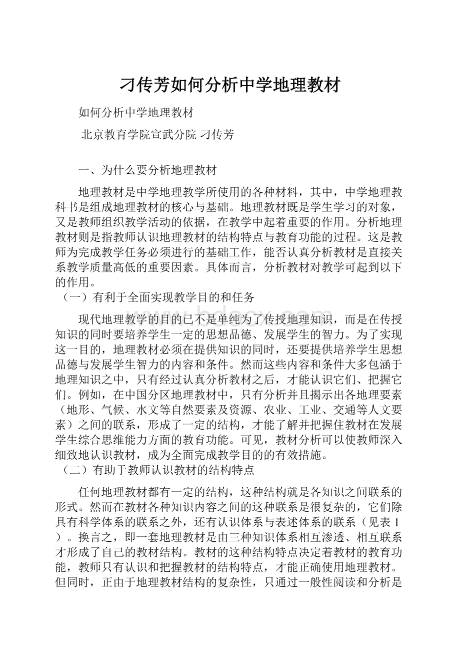 刁传芳如何分析中学地理教材.docx_第1页