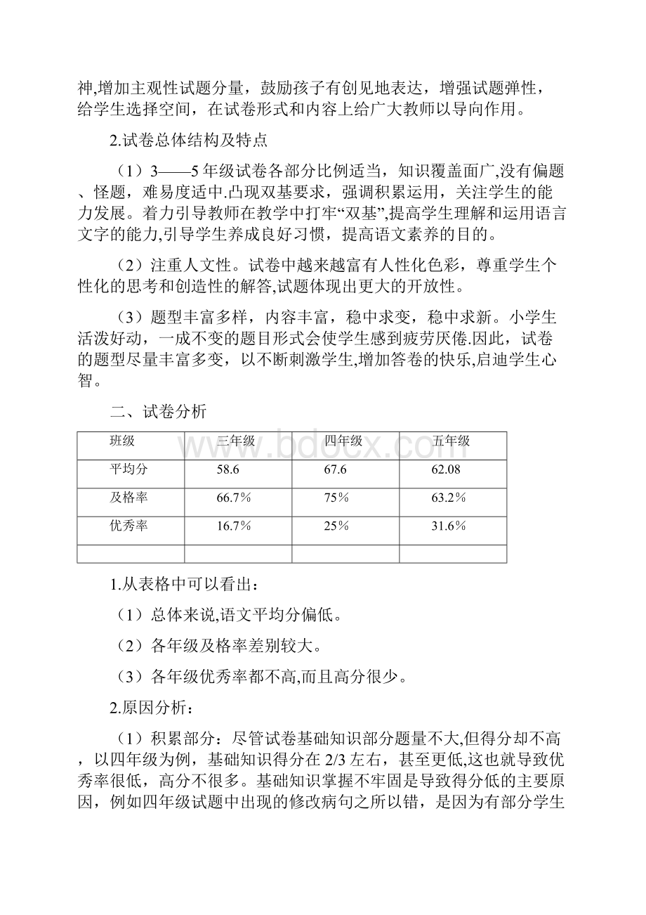 戚矶小学学年度第二学期期末教育教学质量监测分析报告.docx_第2页