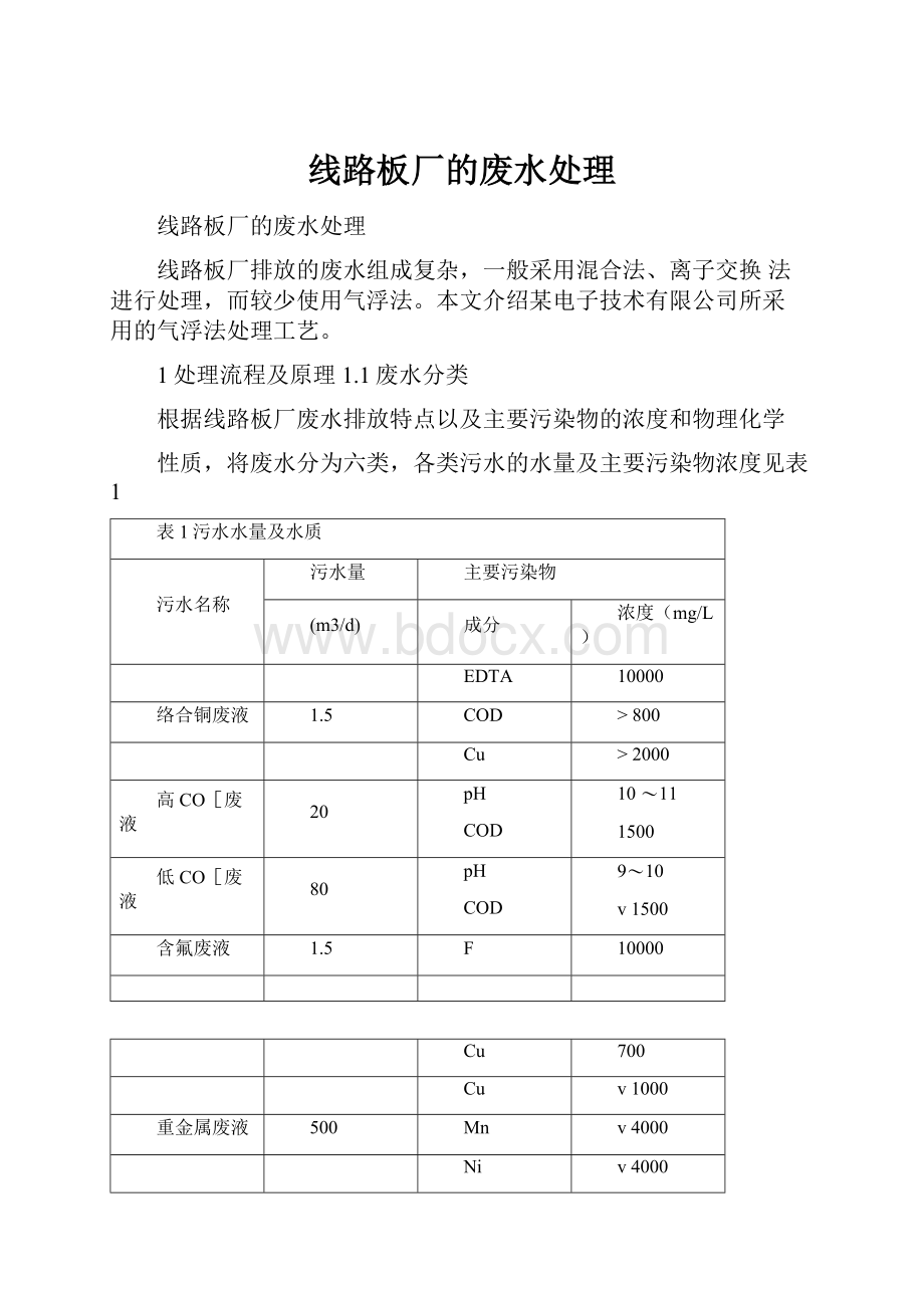 线路板厂的废水处理.docx