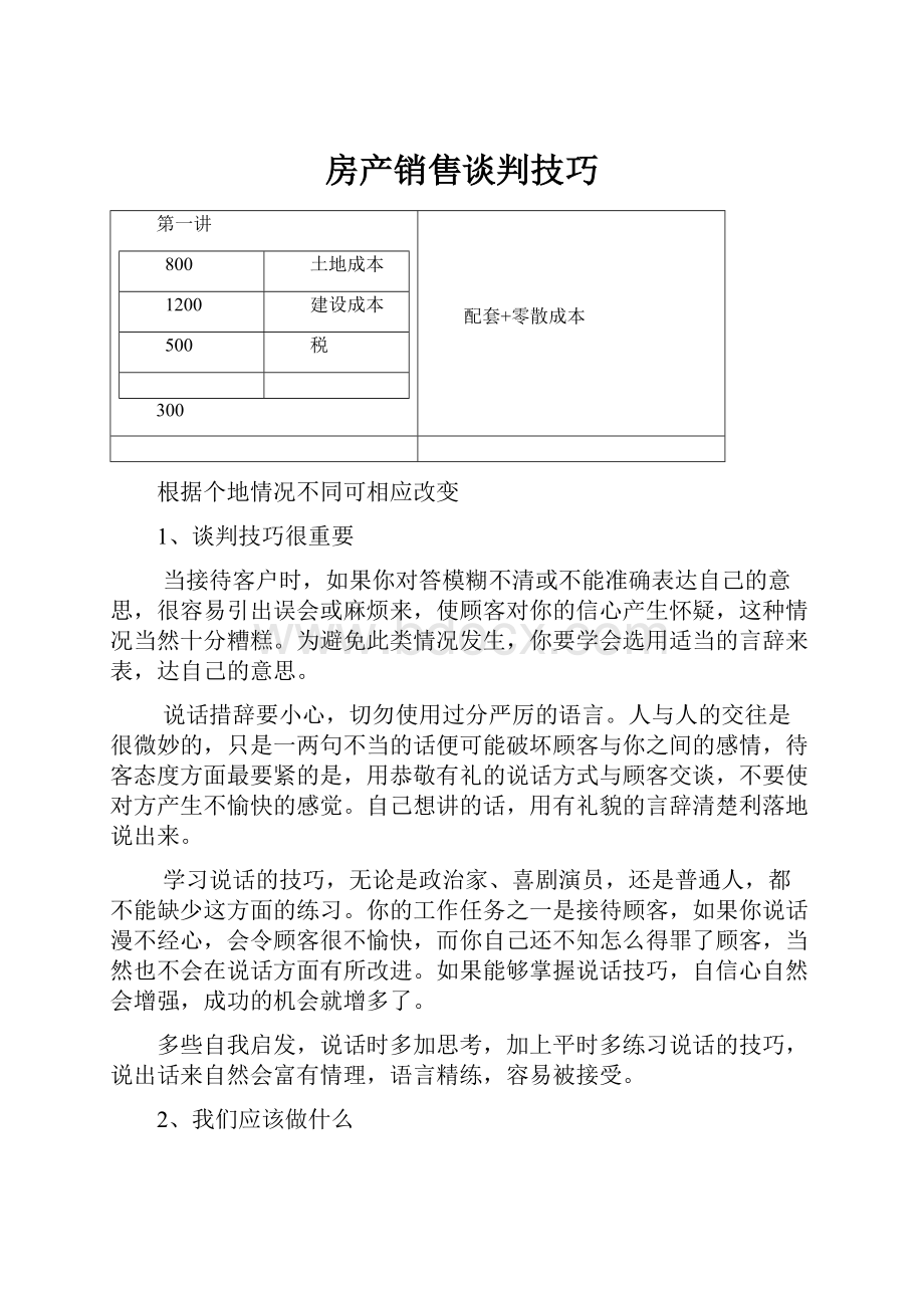 房产销售谈判技巧.docx_第1页