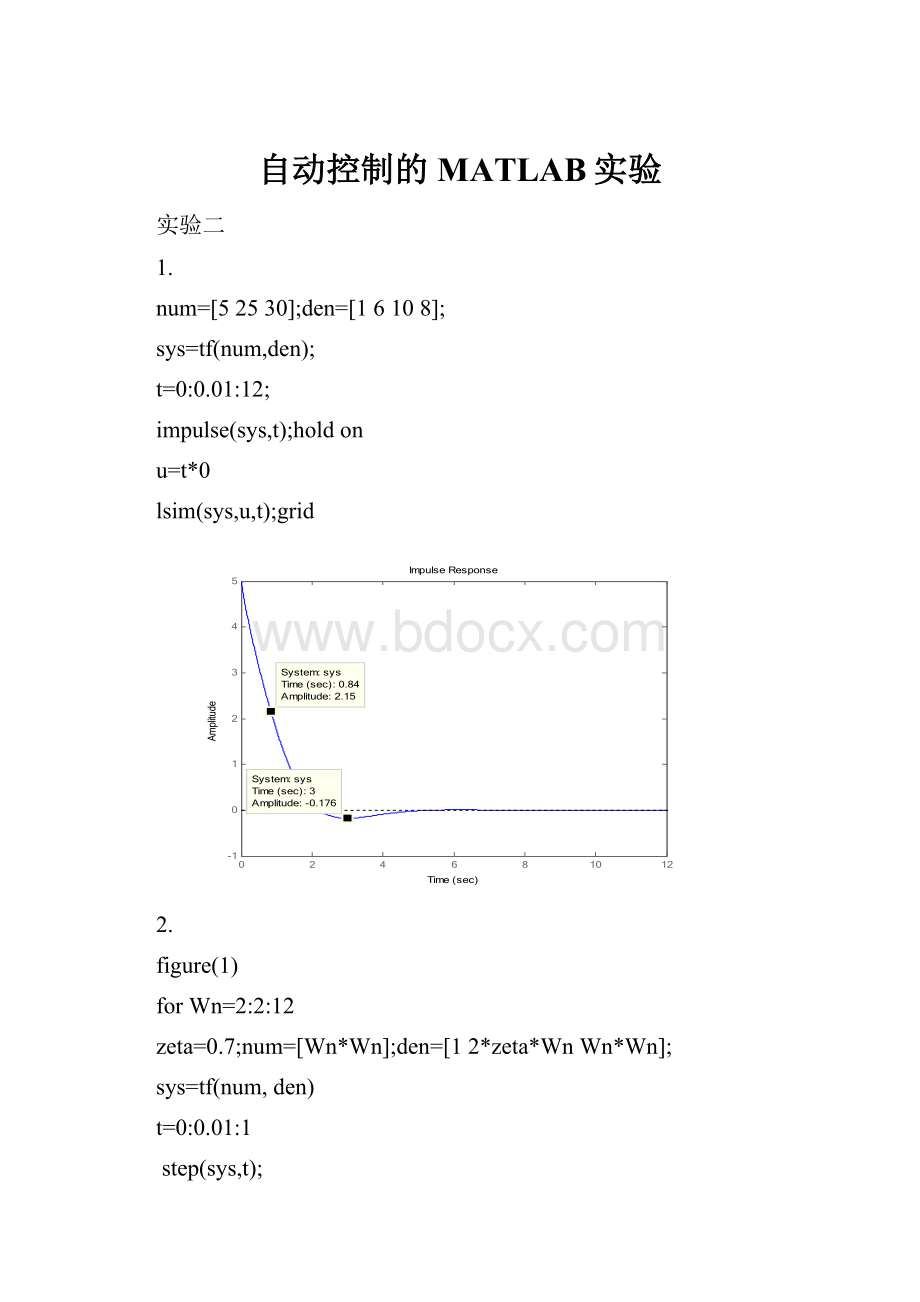 自动控制的MATLAB实验.docx