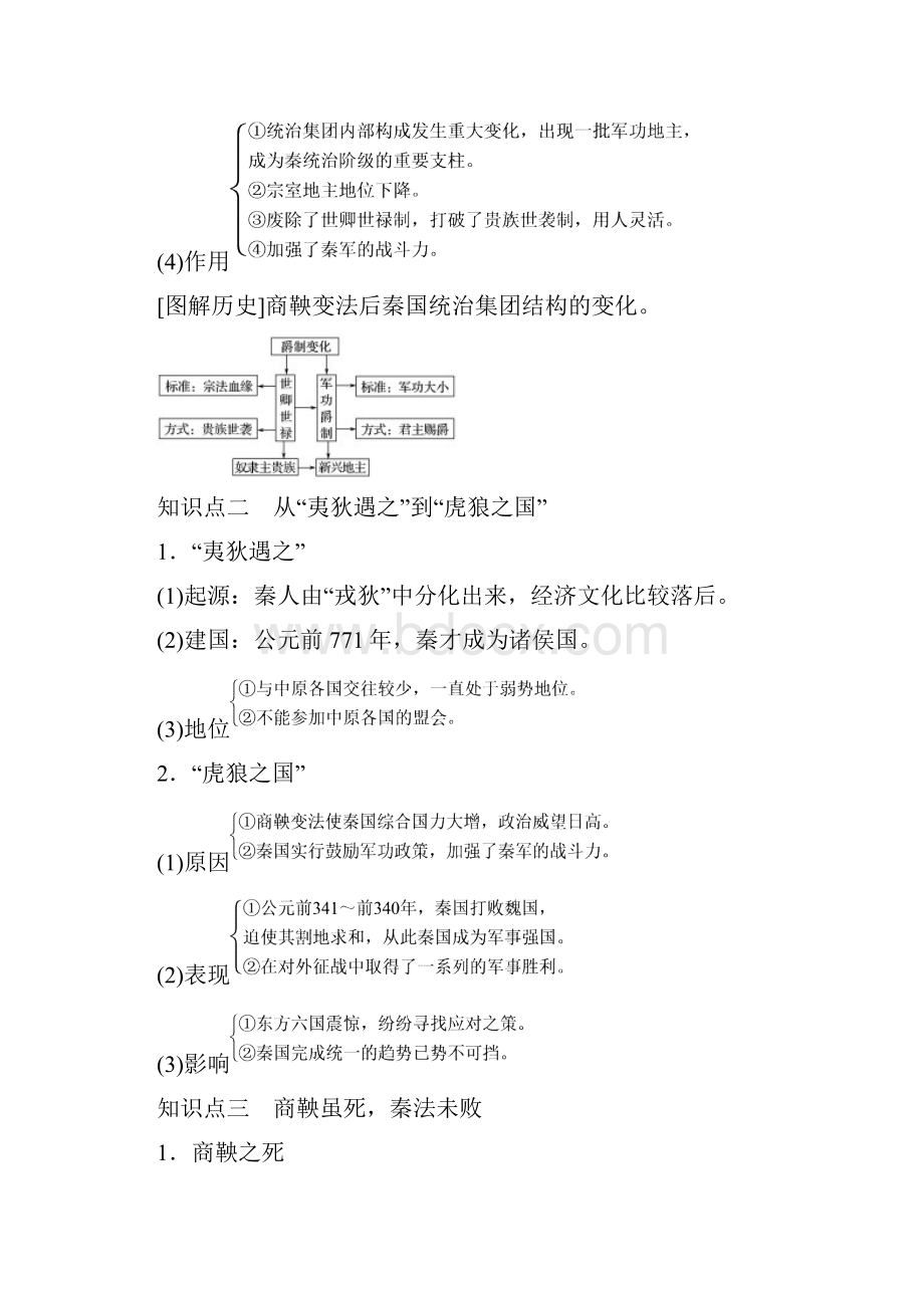 学年高中历史专题二商鞅变法22秦国的崛起学案人民版选修1练习.docx_第2页