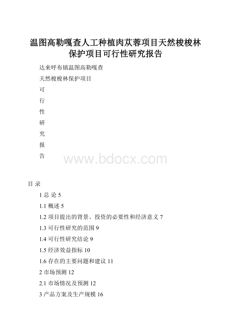 温图高勒嘎查人工种植肉苁蓉项目天然梭梭林保护项目可行性研究报告.docx