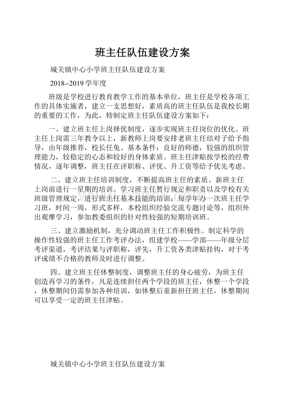 班主任队伍建设方案.docx