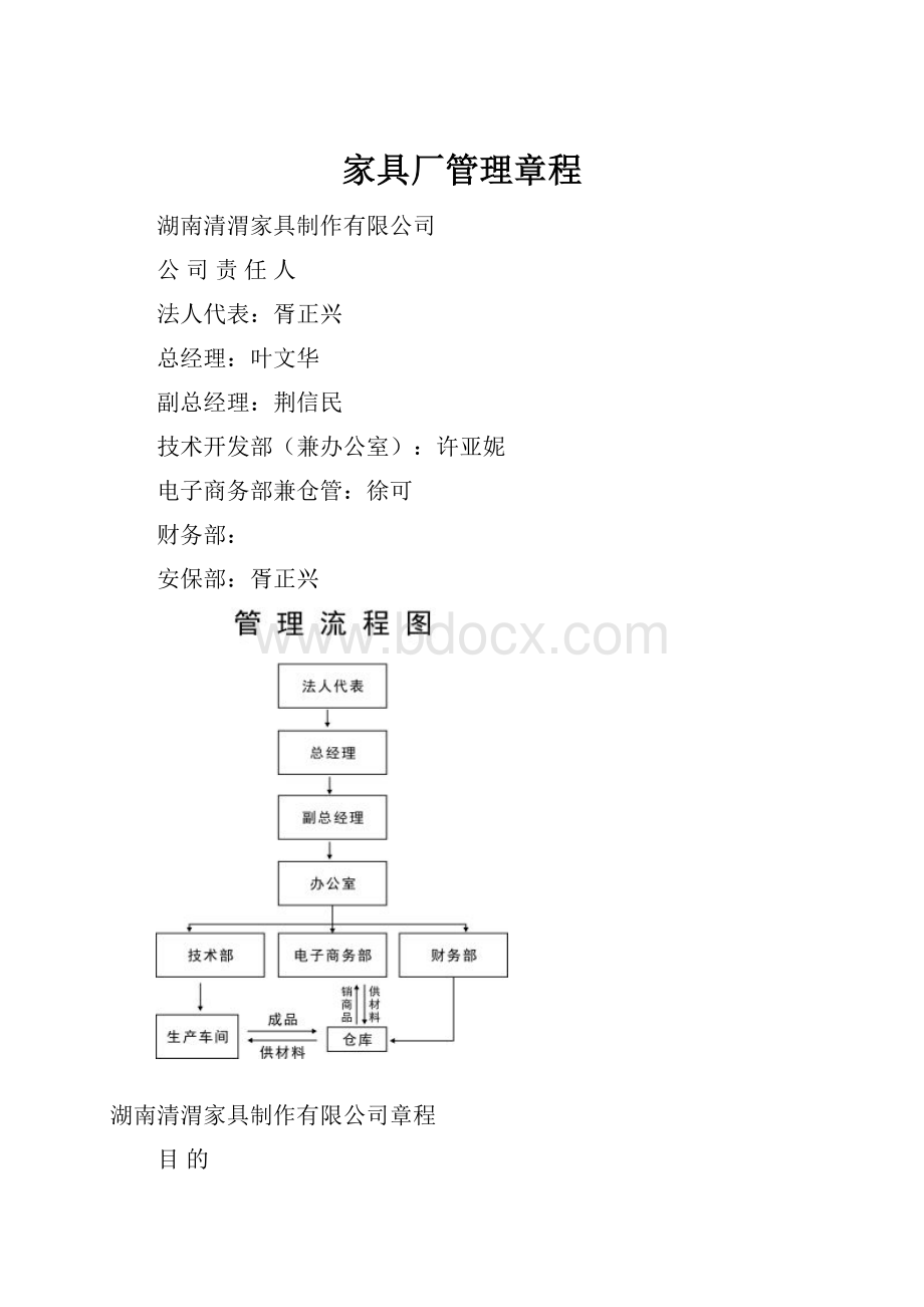 家具厂管理章程.docx