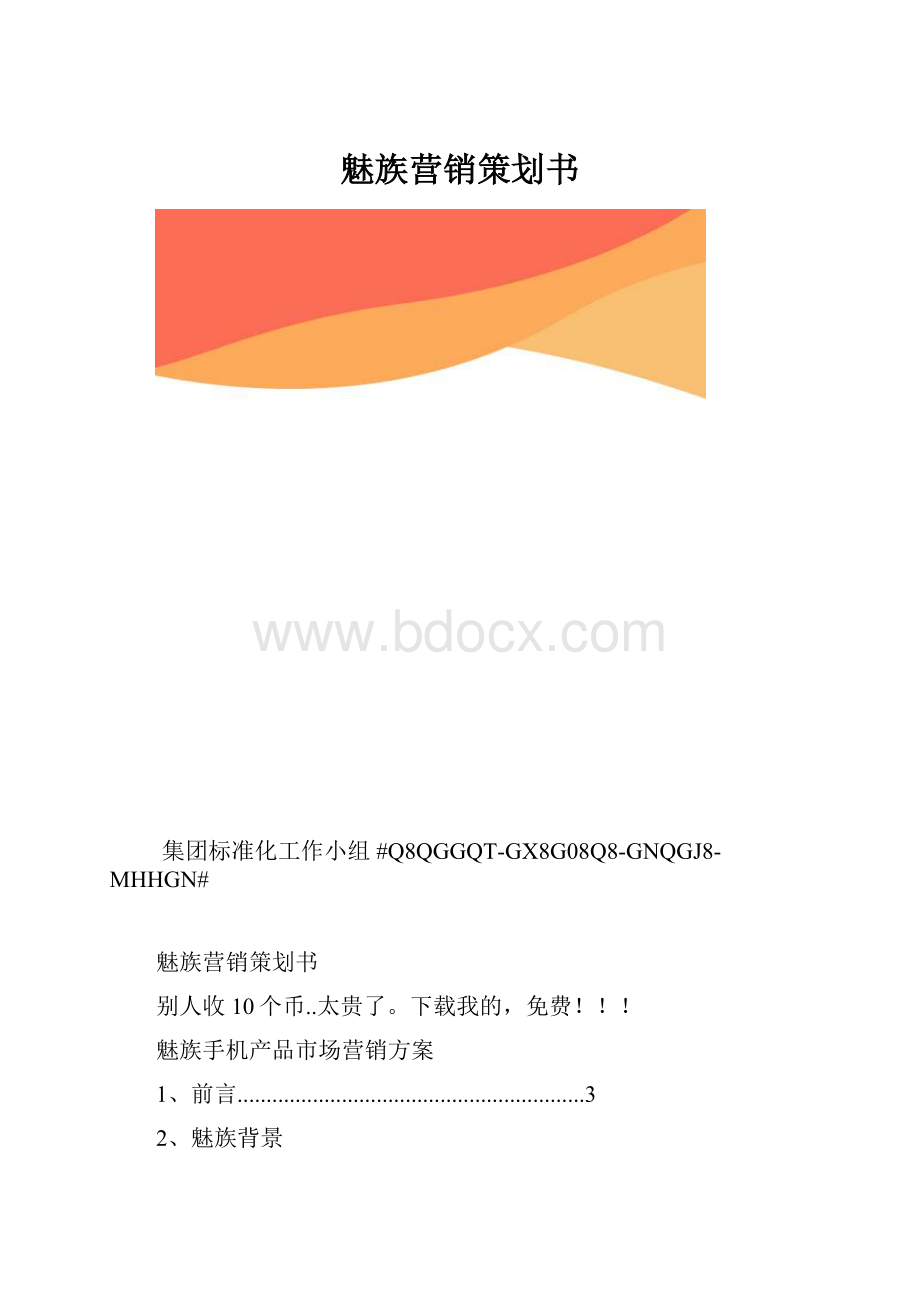 魅族营销策划书.docx_第1页