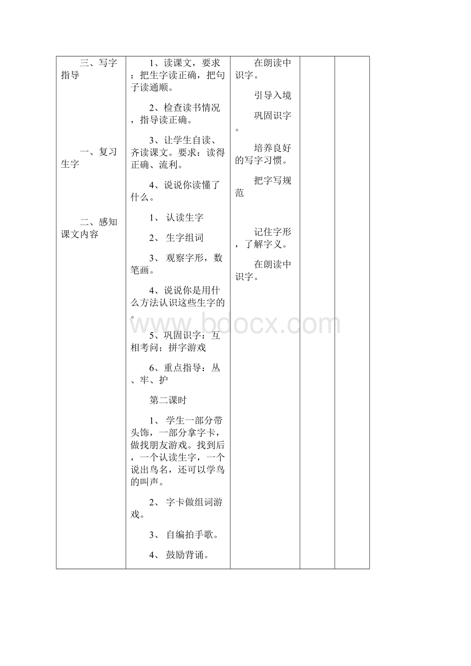 人教版小学语文二年级上第七单元教学设计表格式.docx_第3页