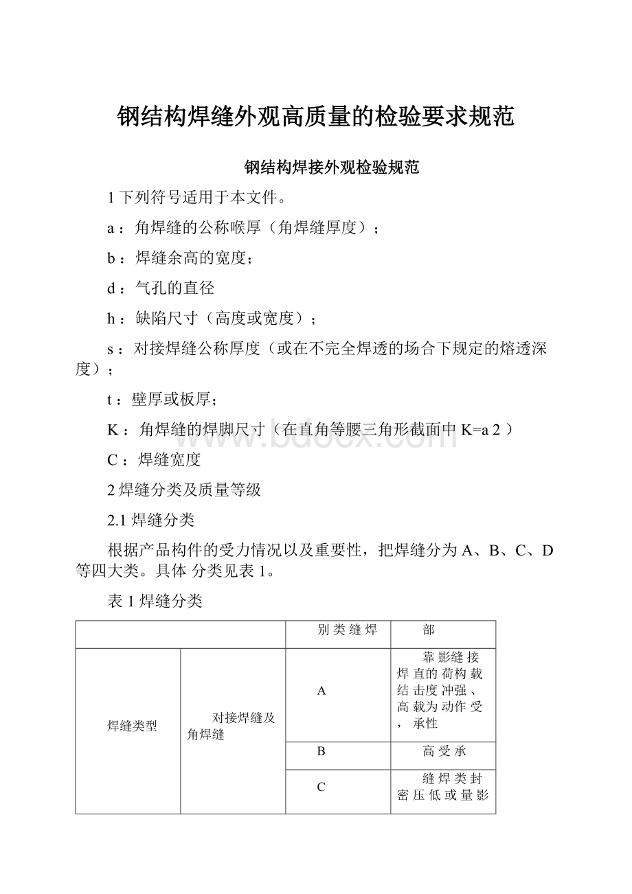 钢结构焊缝外观高质量的检验要求规范.docx