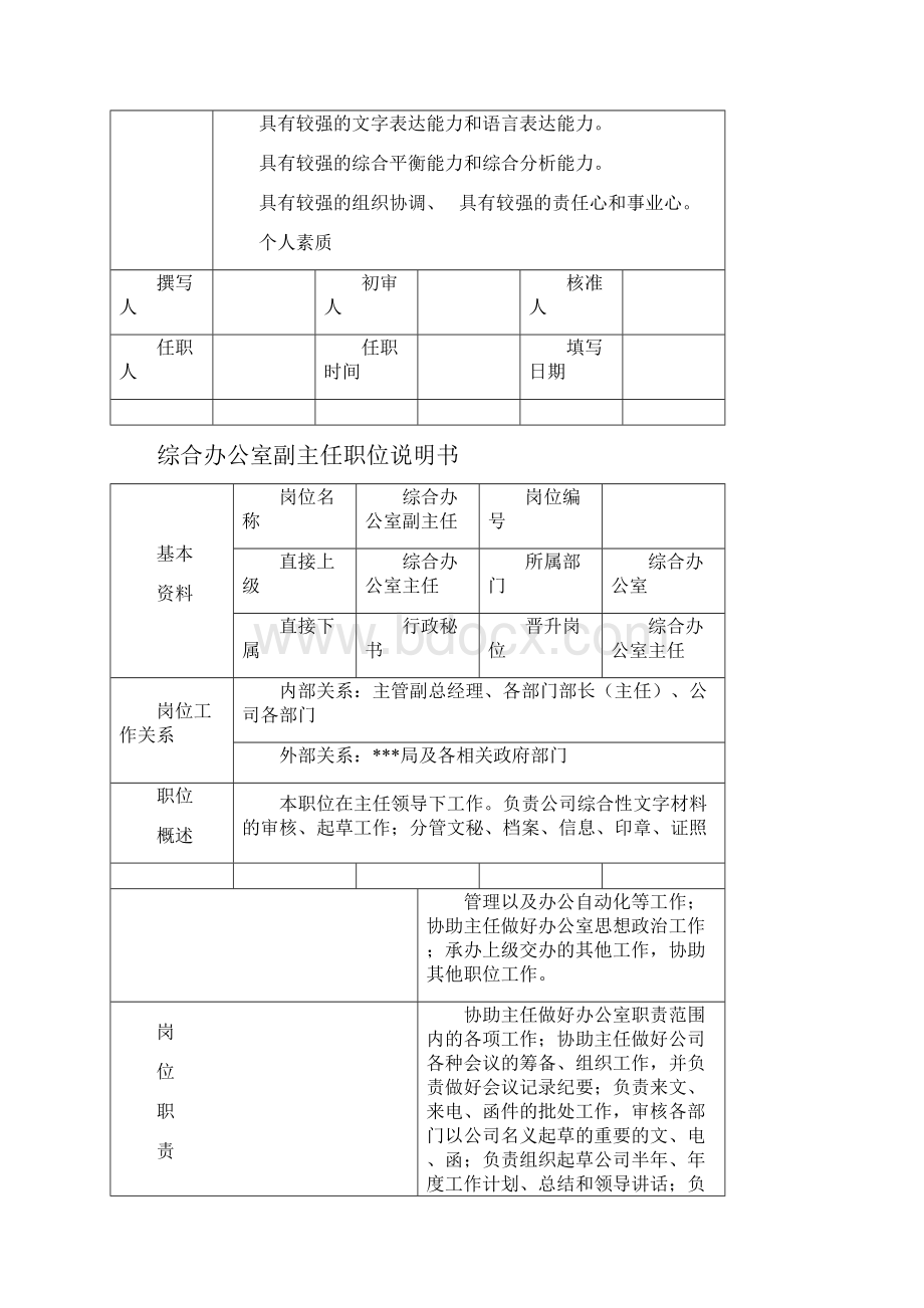 办公室职位说明书.docx_第3页