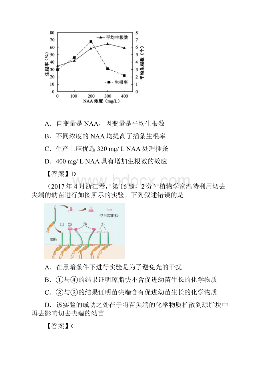 全国高考生物真题汇编植物激素调节.docx_第3页