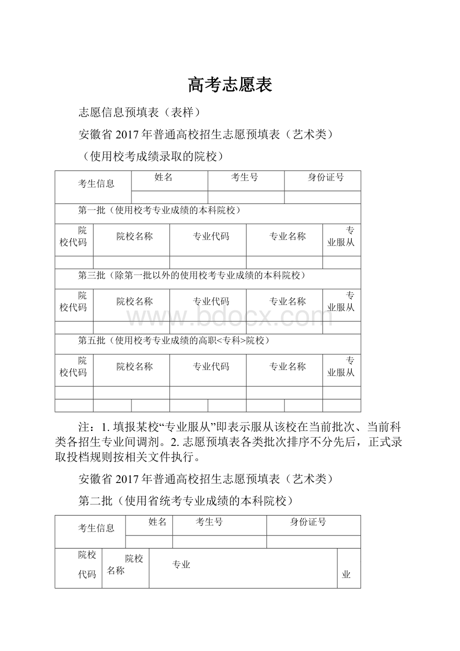 高考志愿表.docx_第1页