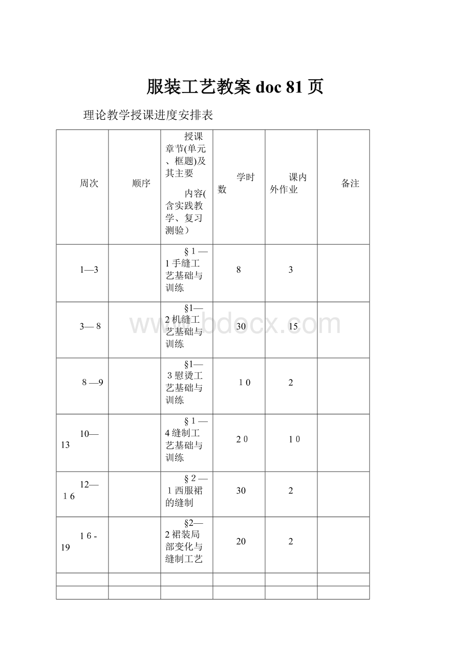 服装工艺教案doc 81页.docx