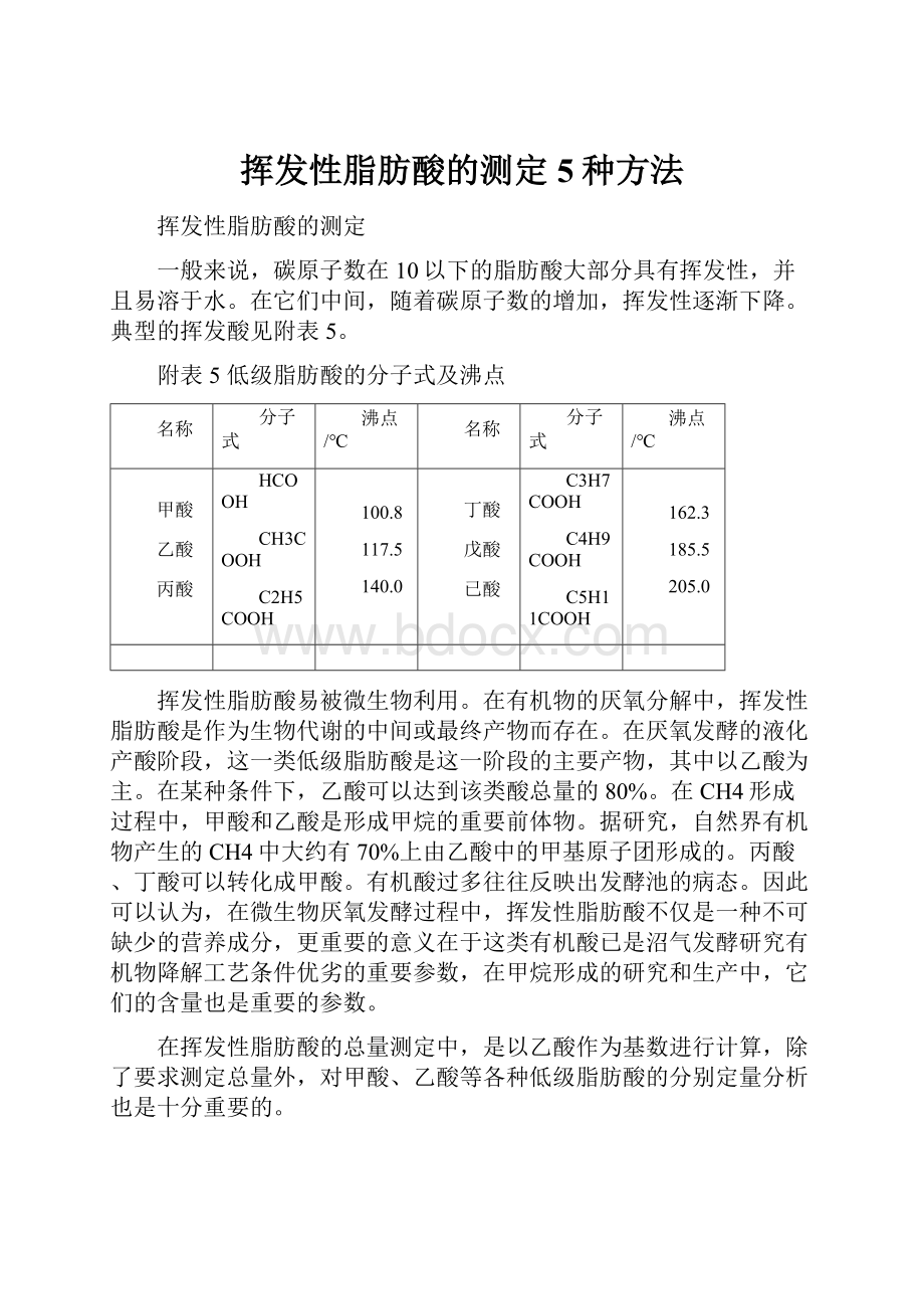 挥发性脂肪酸的测定5种方法.docx