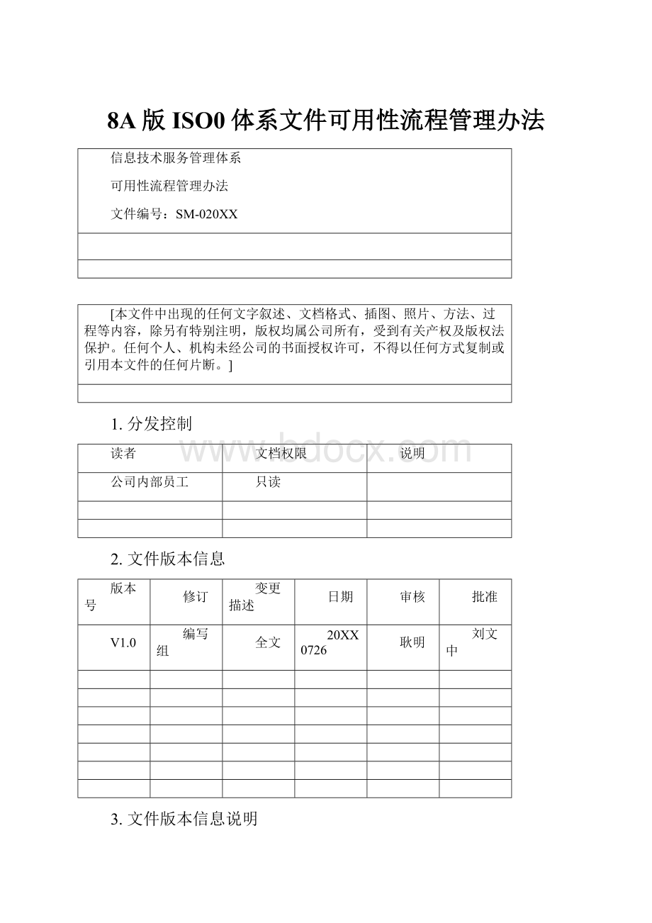 8A版ISO0体系文件可用性流程管理办法.docx