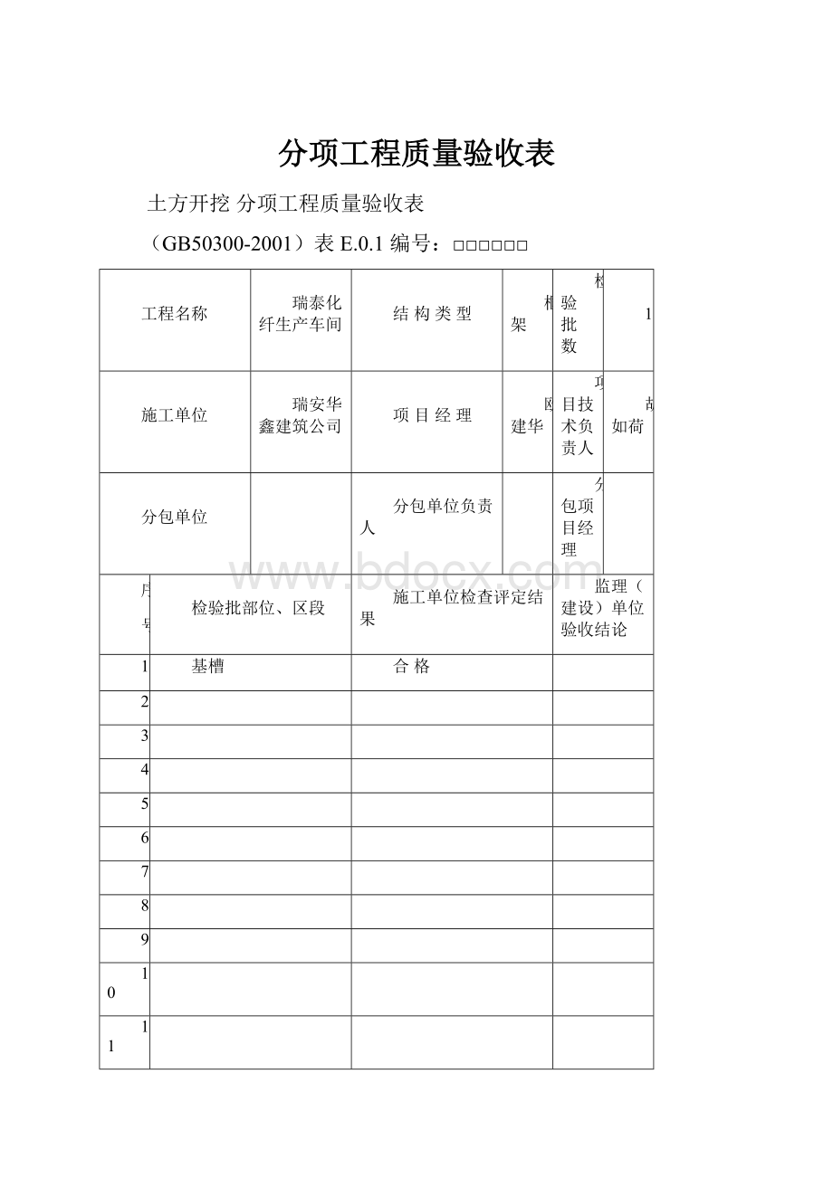 分项工程质量验收表.docx_第1页