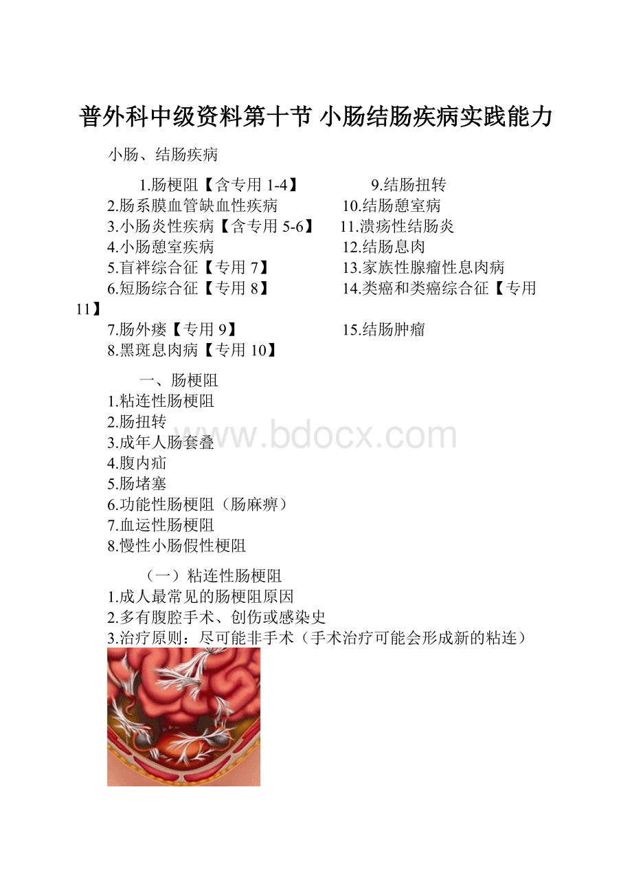 普外科中级资料第十节 小肠结肠疾病实践能力.docx_第1页