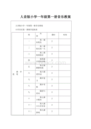 人音版小学一年级第一册音乐教案.docx