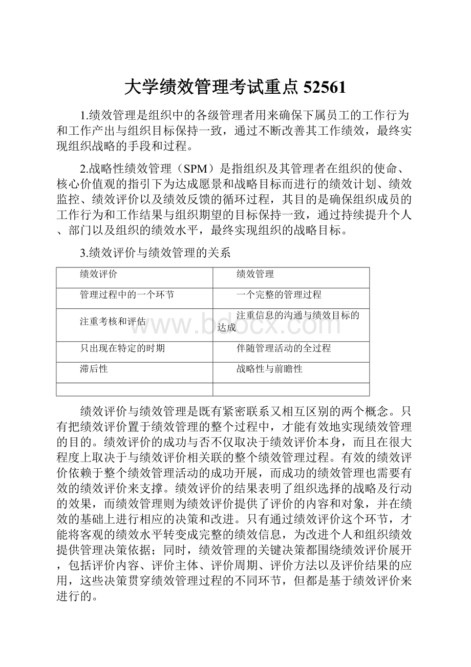 大学绩效管理考试重点52561.docx