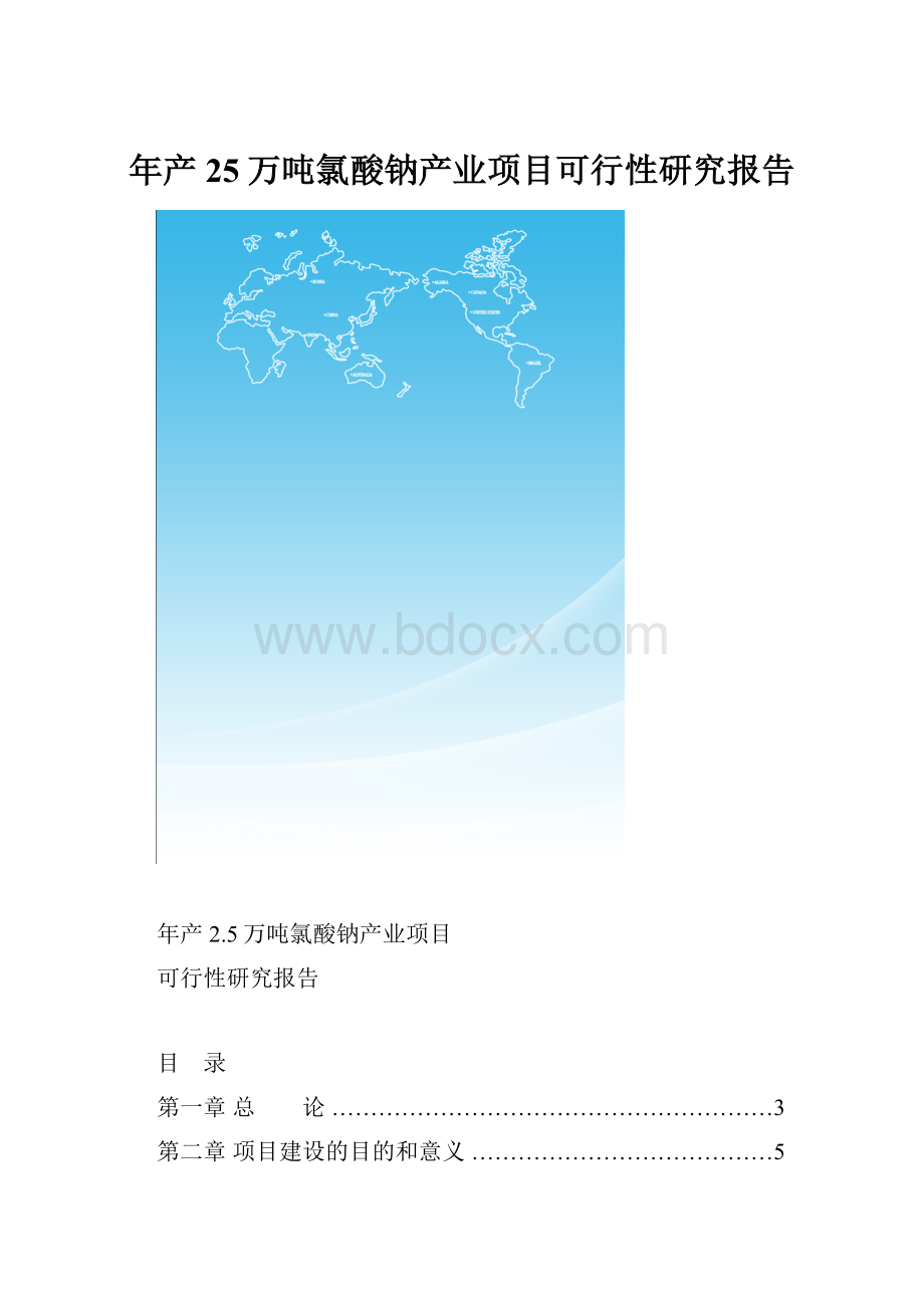 年产25万吨氯酸钠产业项目可行性研究报告.docx_第1页