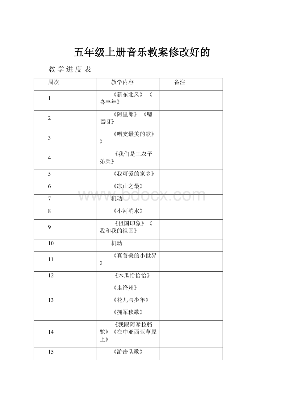 五年级上册音乐教案修改好的.docx