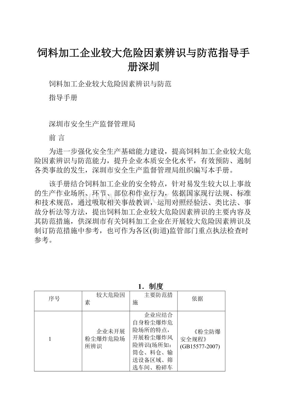 饲料加工企业较大危险因素辨识与防范指导手册深圳.docx