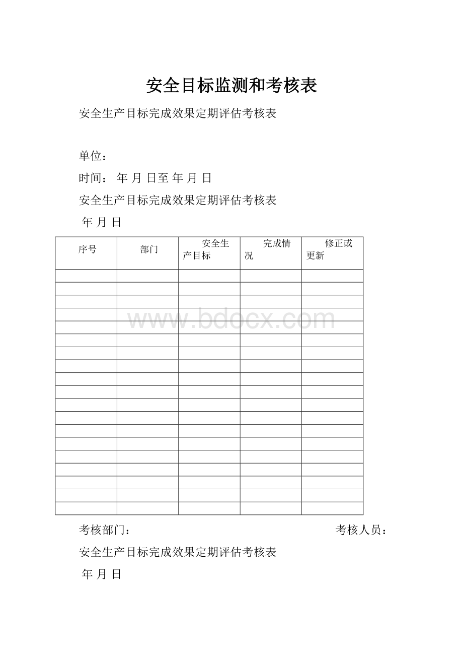 安全目标监测和考核表.docx