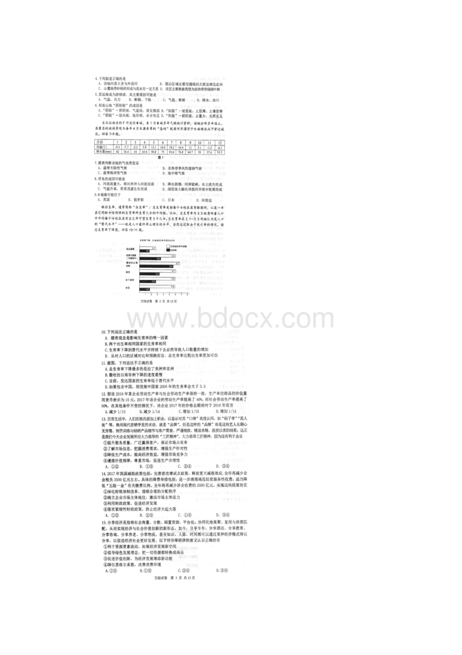 黑龙江省哈尔滨市届高三文综二模考试试题扫描版.docx_第2页