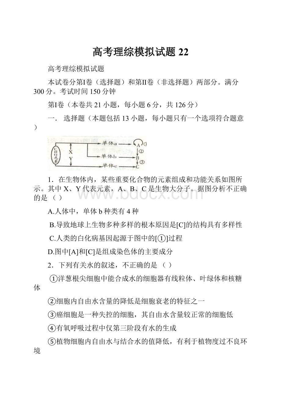 高考理综模拟试题22.docx_第1页