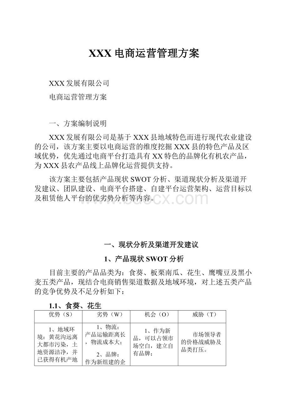 XXX电商运营管理方案.docx_第1页