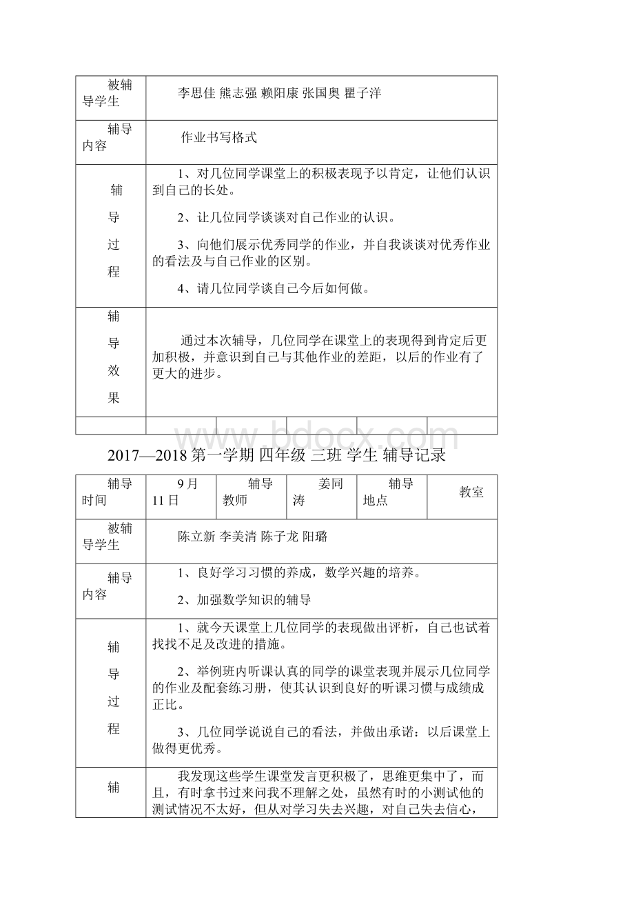 四年级数学学生辅导记录.docx_第2页