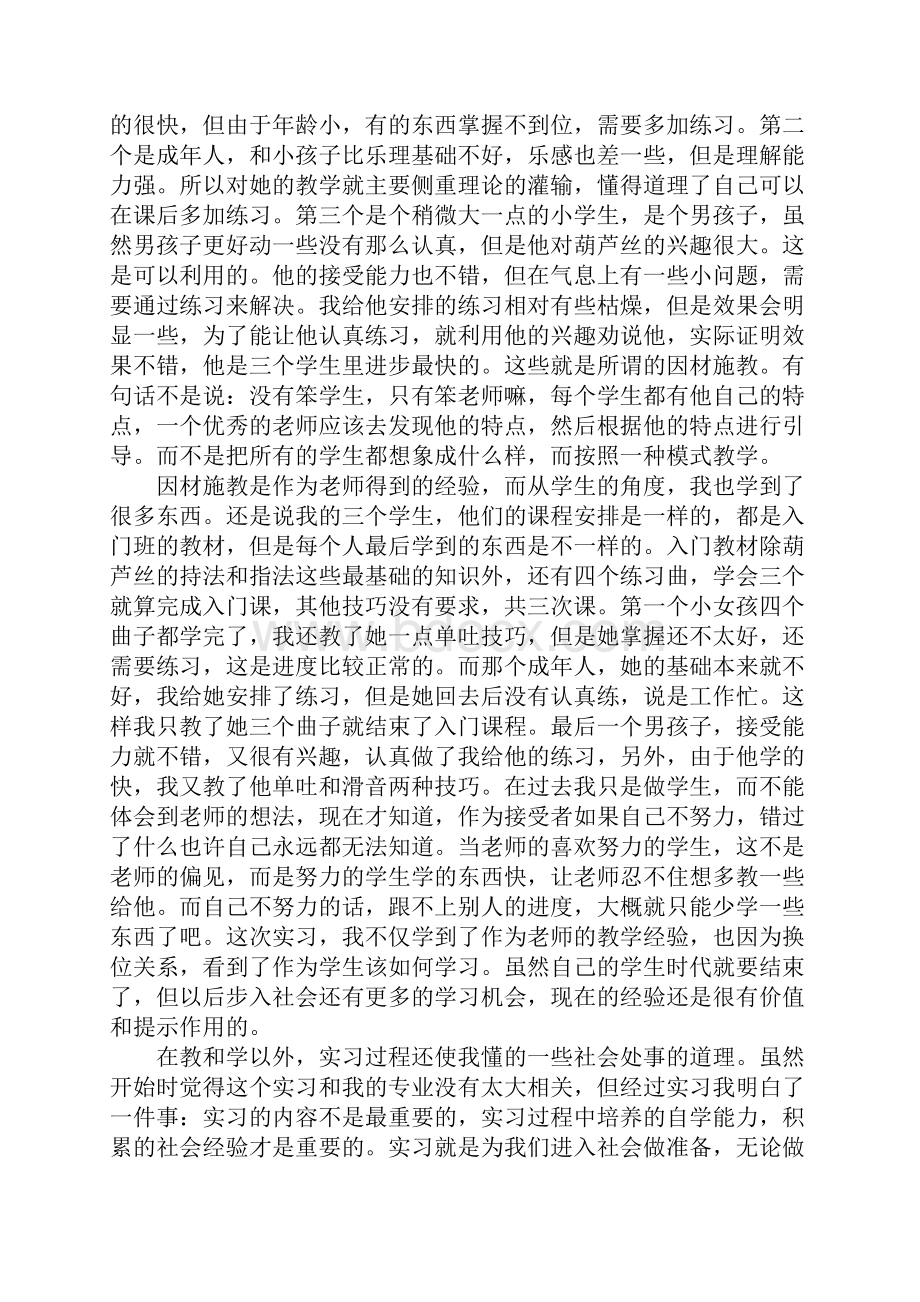 音乐专业暑假实践报告范文.docx_第2页