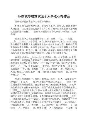 各级领导脱贫攻坚个人事迹心得体会.docx