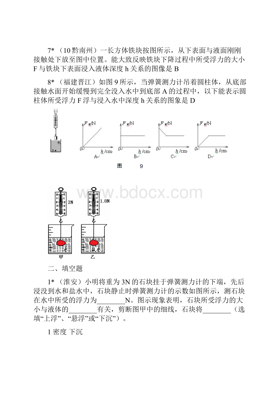 试题精选新人教版春八年级下册物理试题第10章第1节浮力.docx_第3页