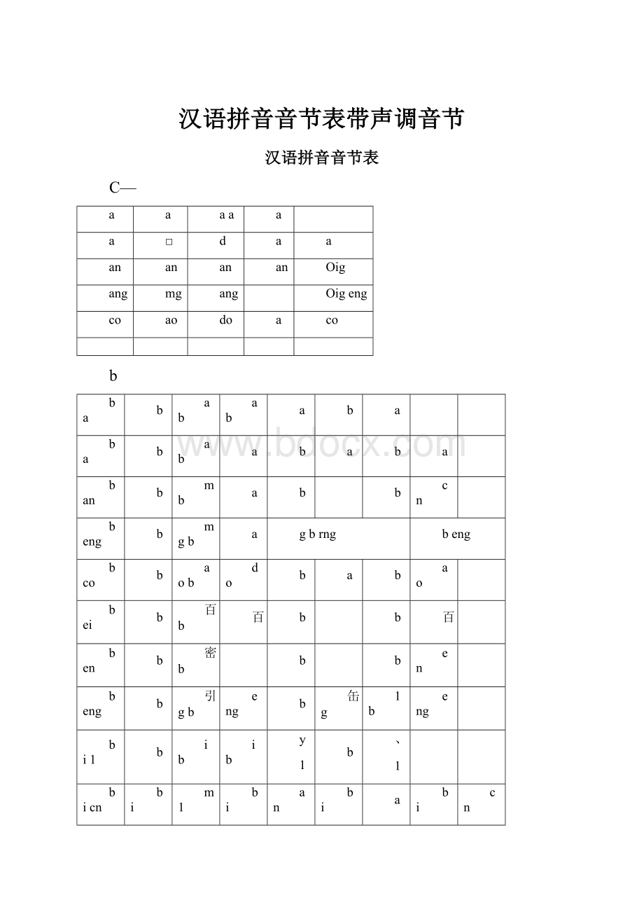 汉语拼音音节表带声调音节.docx