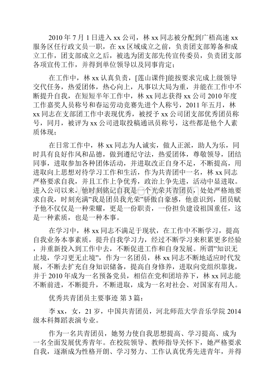 优秀共青团员主要事迹15篇.docx_第2页